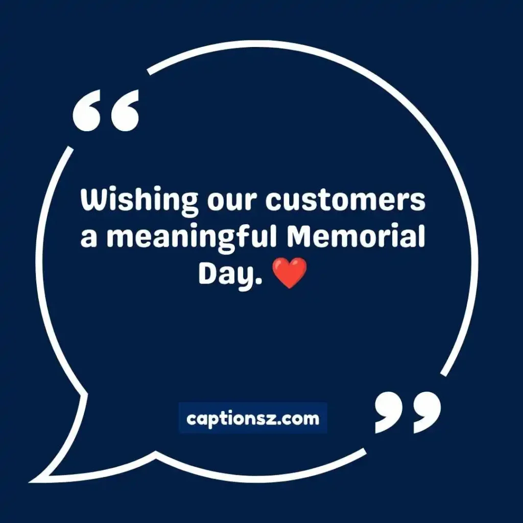 Memorial Day Captions for Business