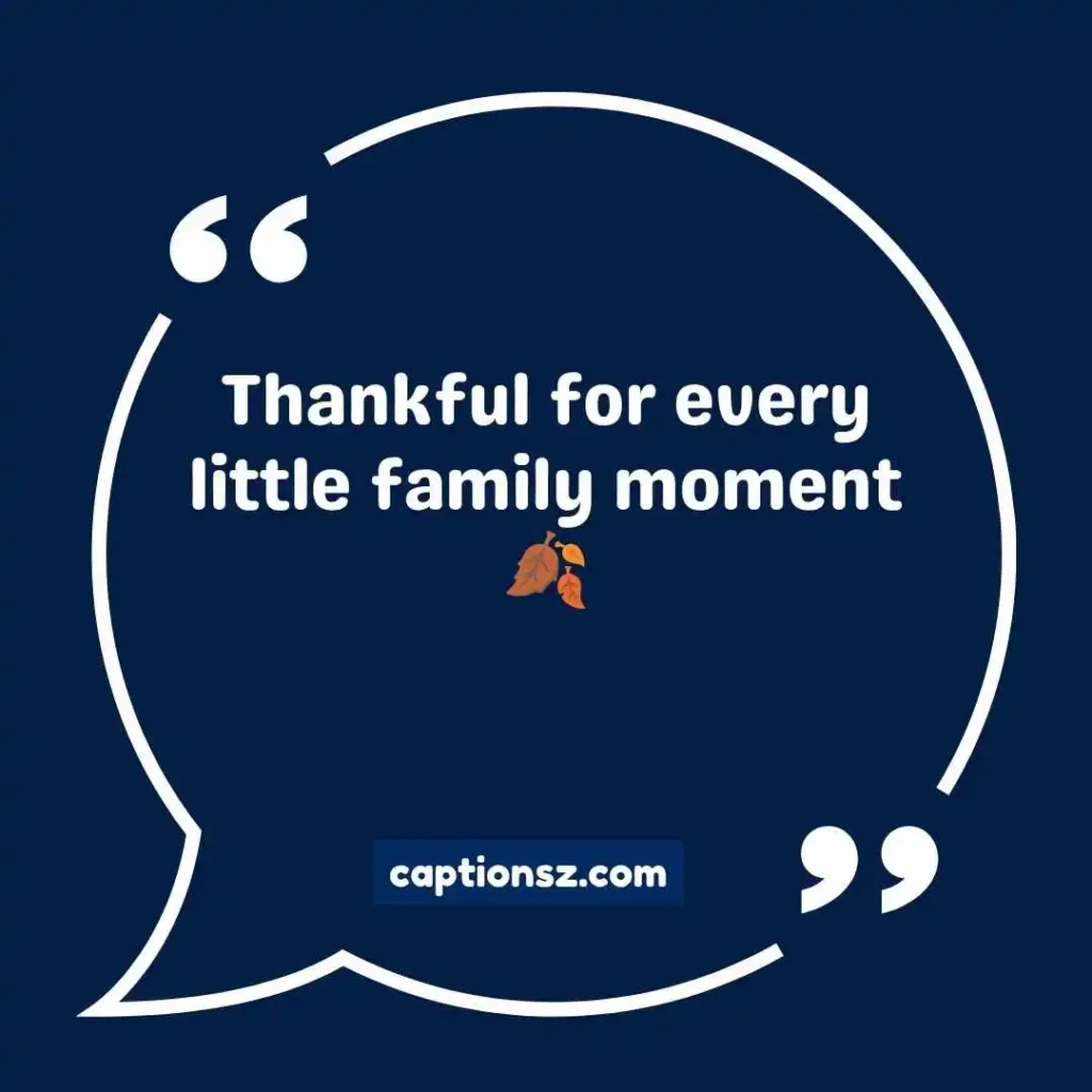Short Thanksgiving Captions for Family